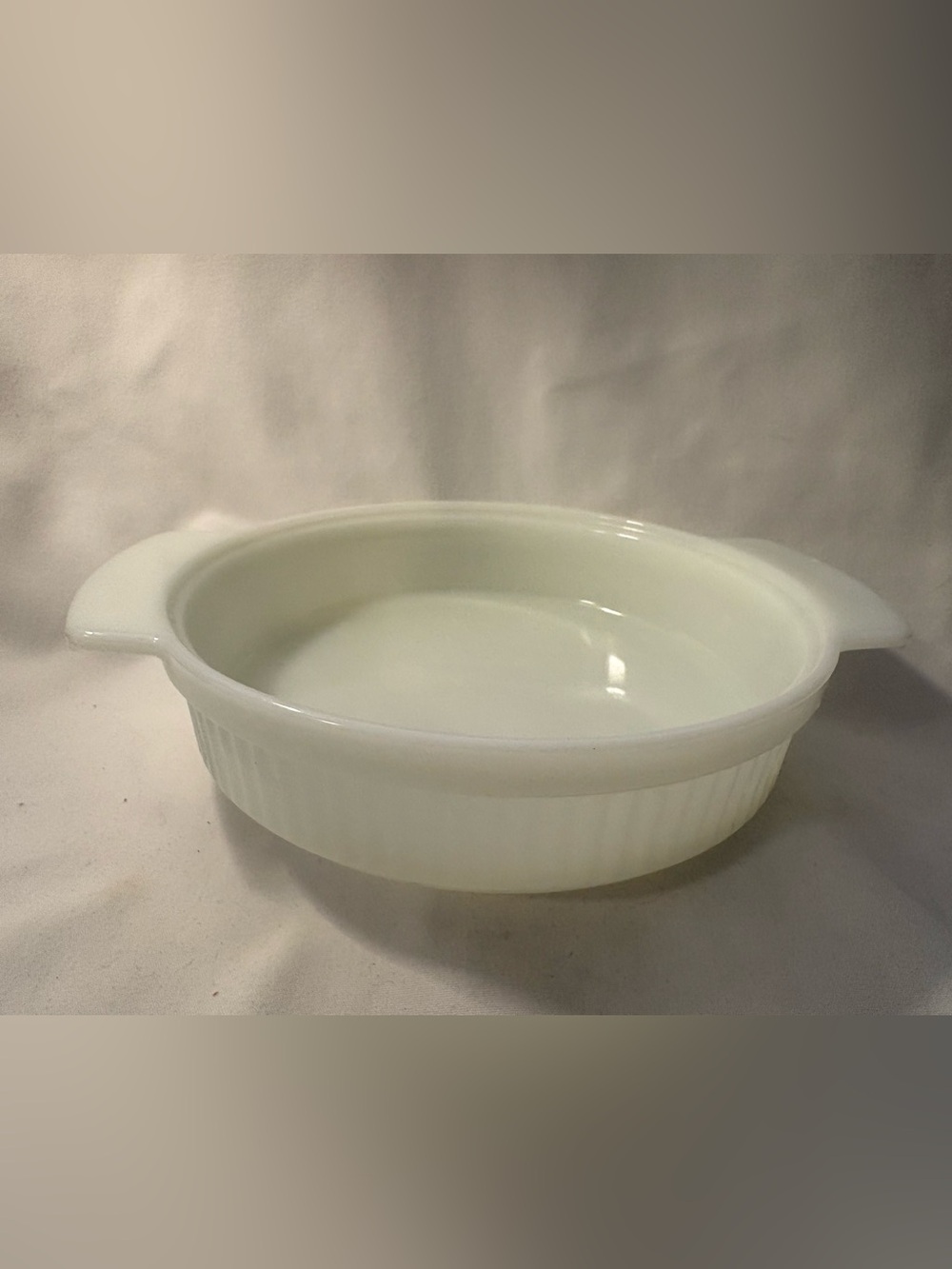 Anchor Hocking Fire King, milk glass round dish